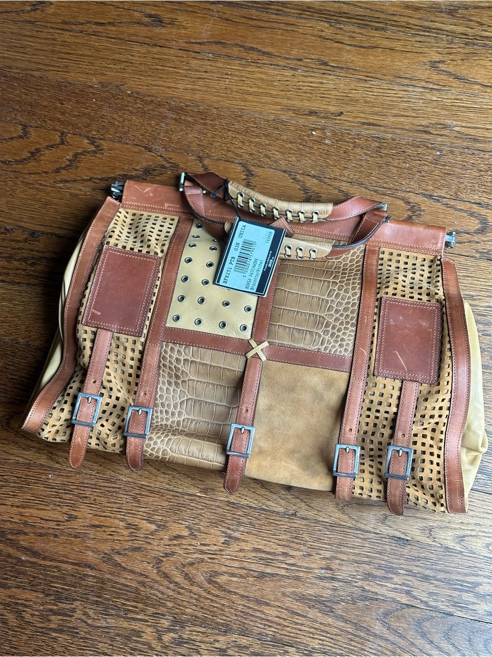 Gianni Versace Patchwork Panel Leather Bag